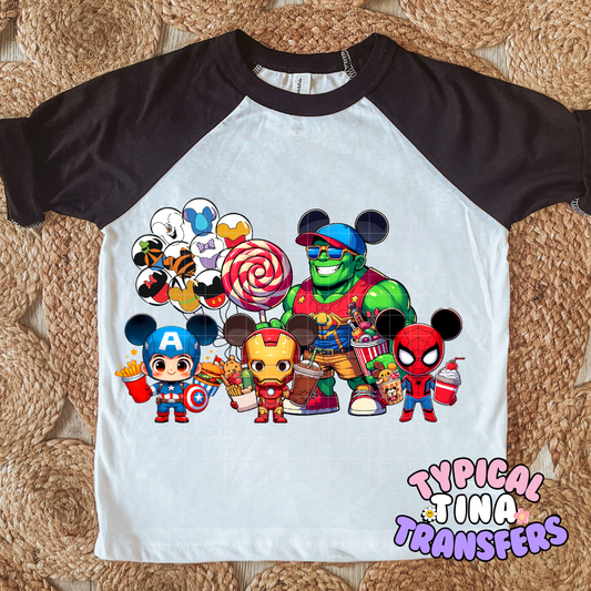 Heroes and mouse ears | DTF Screen Print | POD