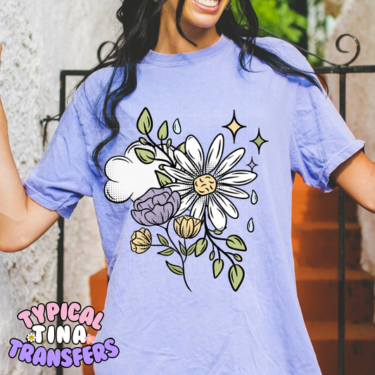 Rainy Day Florals | DTF Screen Print | POD