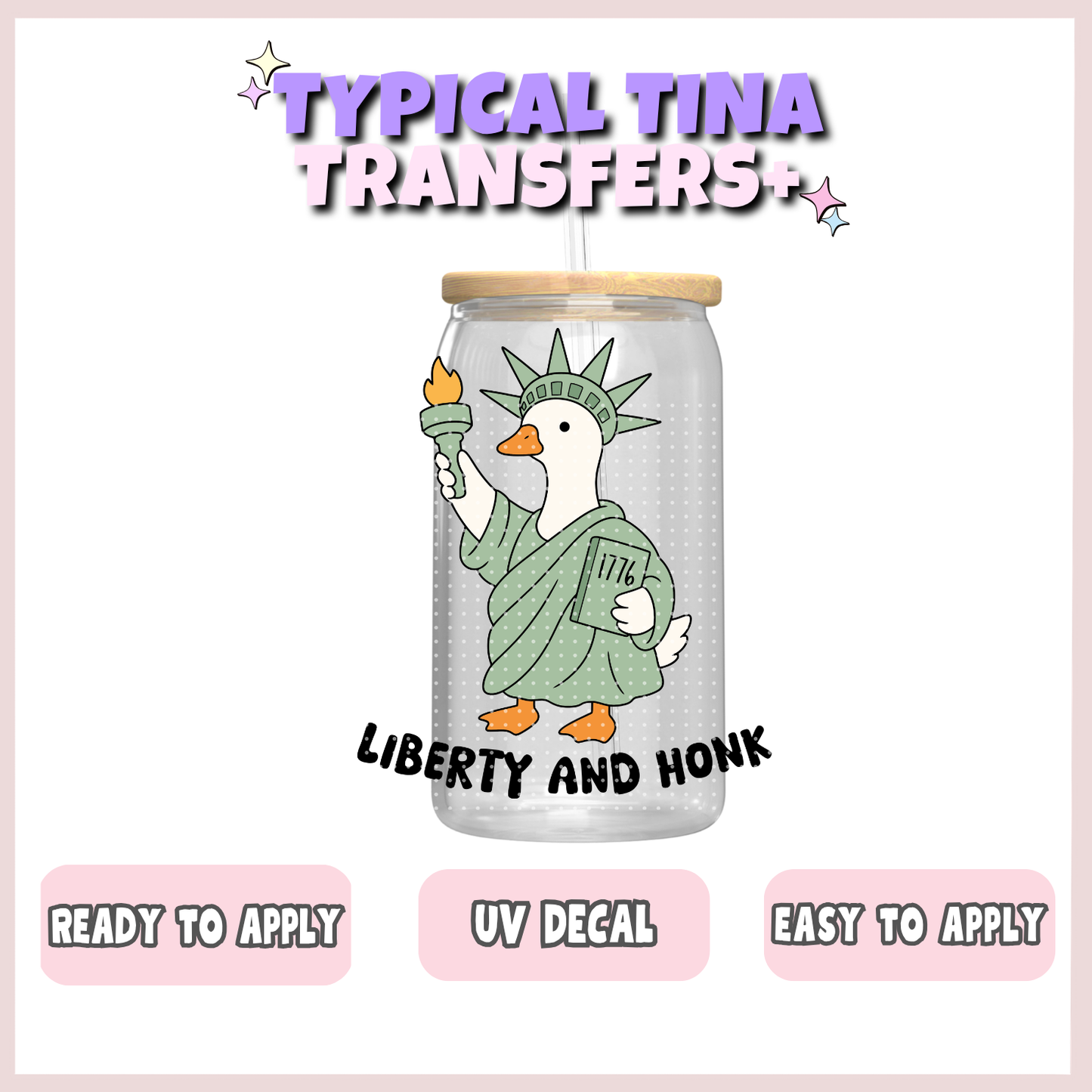 Liberty and Honk | UV decals | POD