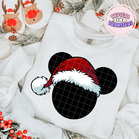 Mouse Santa hat | DTF Screen Print