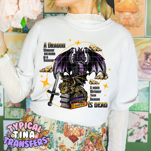 Dragon Book | DTF Screen Print | 11" Adult