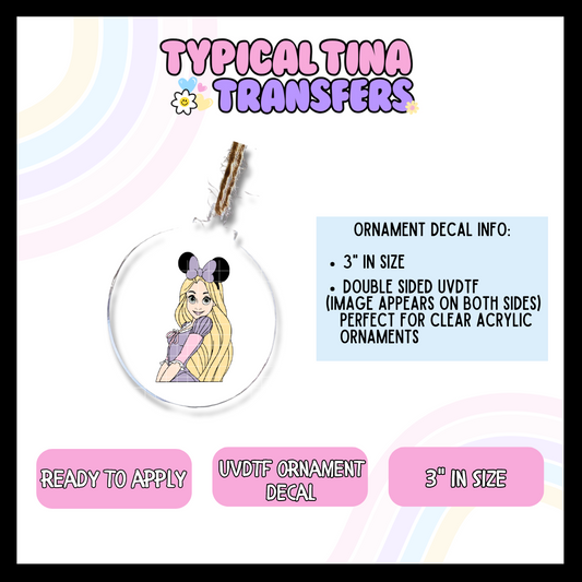 Rapunzel with ears | 3" Ornament Decal