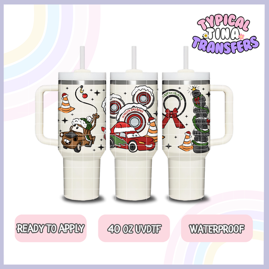 Christmas Cars and Tires | 40oz UVDTF Wrap | POD