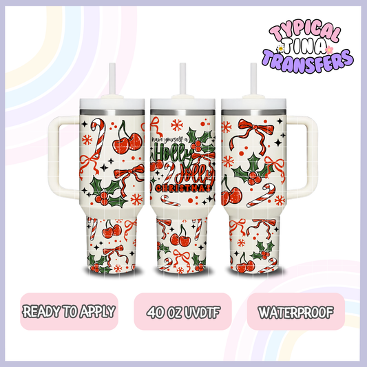 Holly Jolly Christmas | 40oz UVDTF Wrap | POD