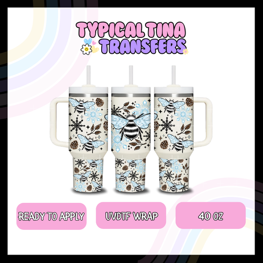 Blue wing bee | 40oz UVDTF Wrap | POD