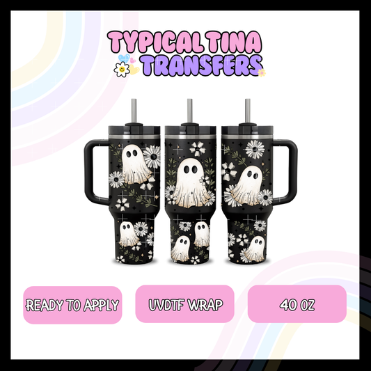 Floral Ghost Vines | 40oz UVDTF Wrap | POD