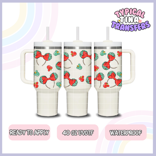 Mouse Wreath Ears | 40oz UVDTF Wrap | POD