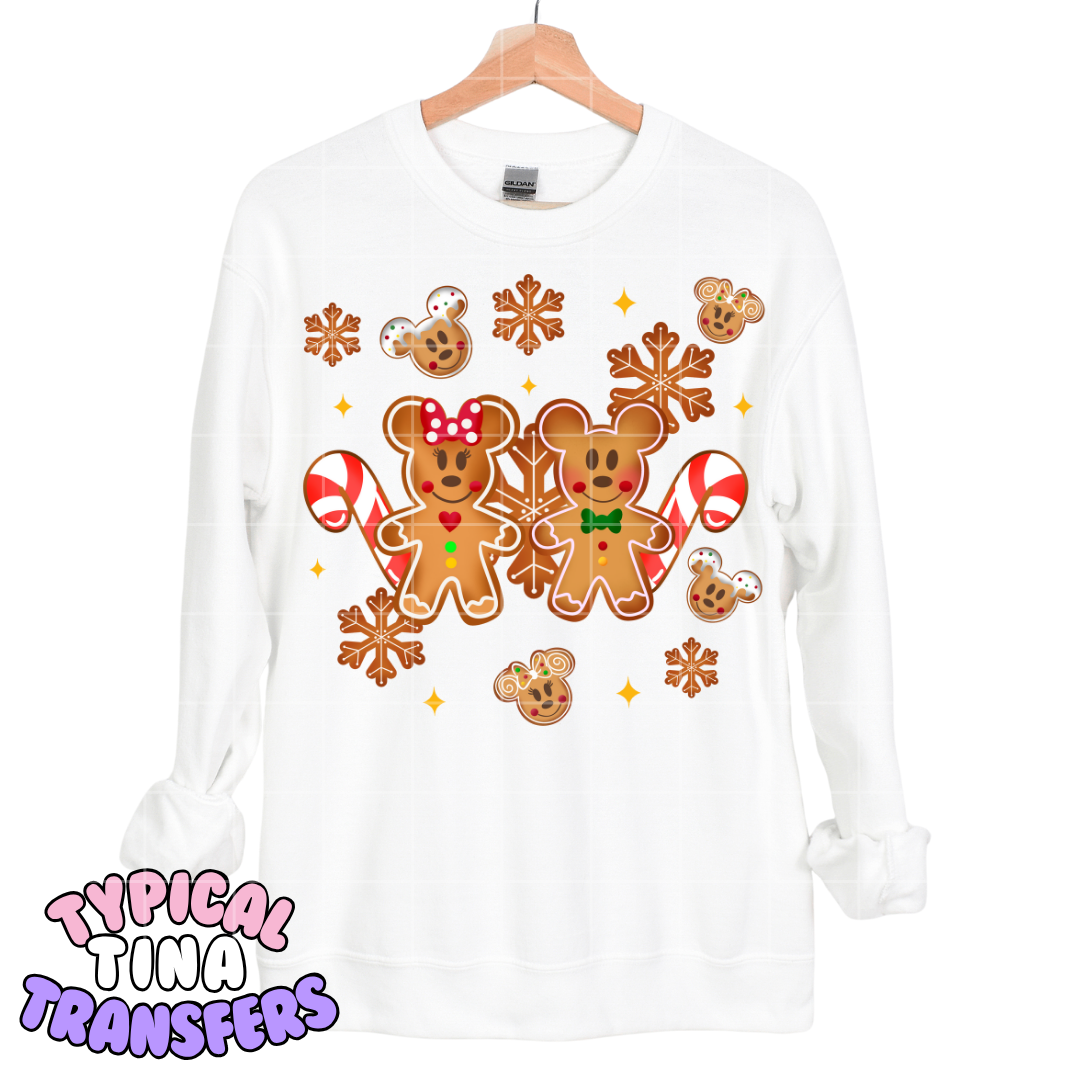Mick & Min Ginger Cookies and candy canes | DTF Transfers | POD