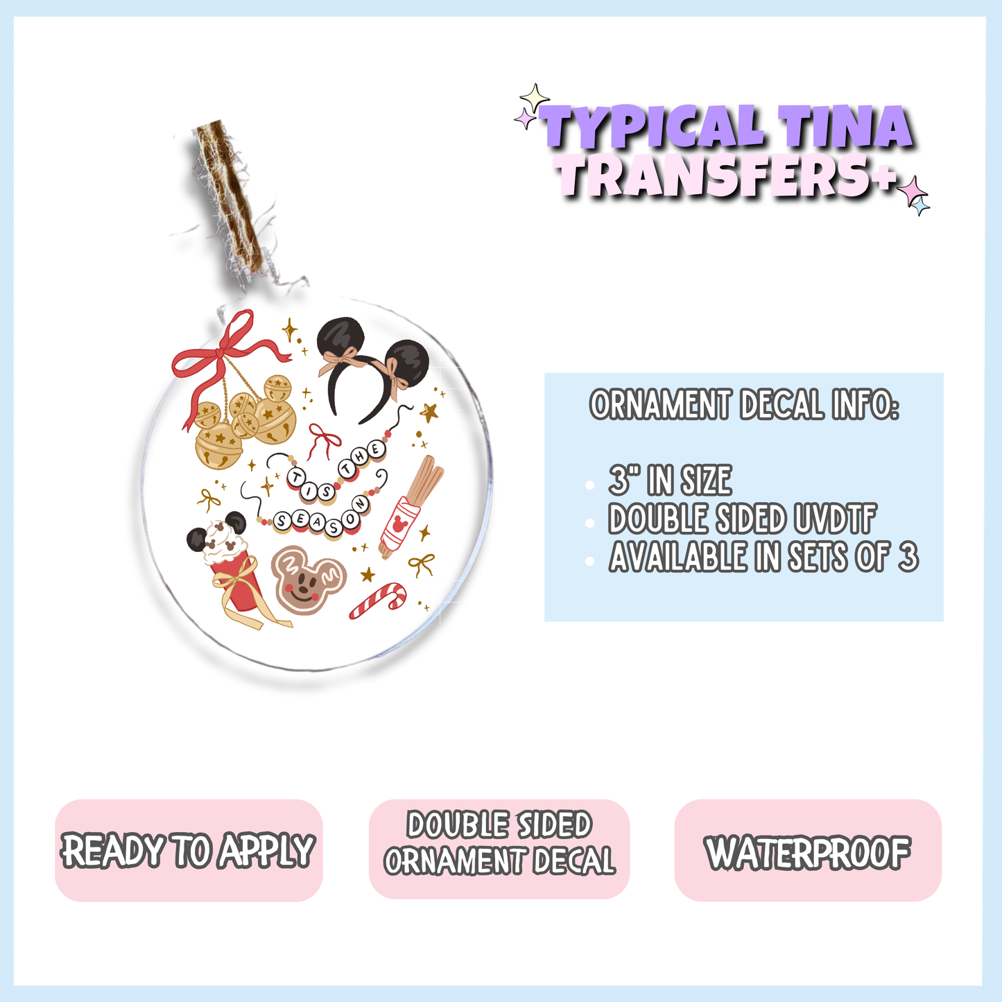 Tis the Season Magical Elements | 3" Xmas Ornament | POD