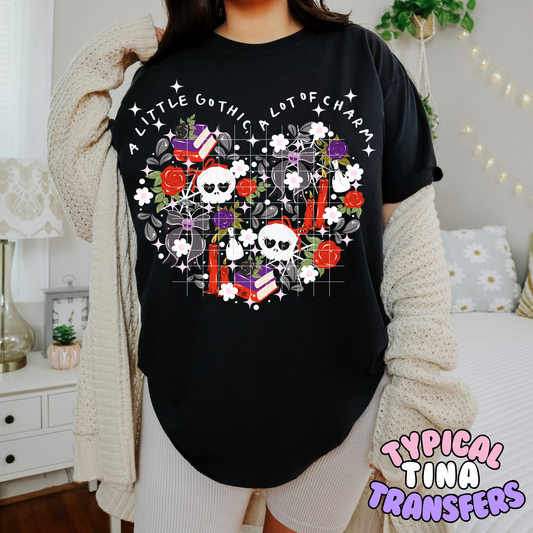 Gothic Floral heart | DTF Transfer | POD