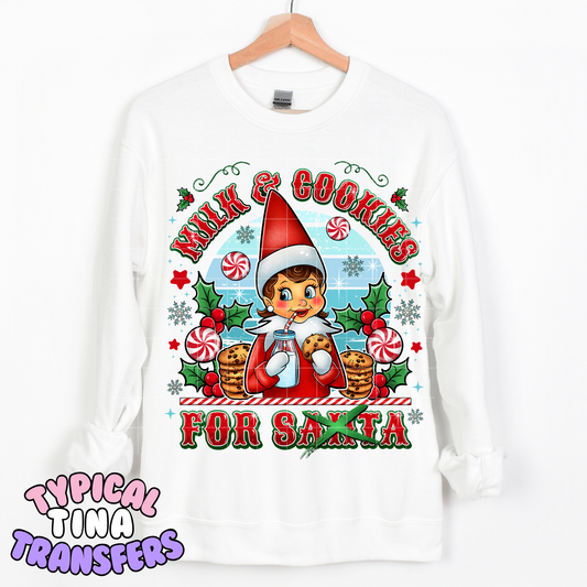 Milk and Cookies (elves) | DTF Transfer | POD
