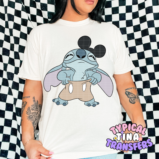 Blue Alien Mouse Ears and pants | DTF Screen Print | POD - choose design