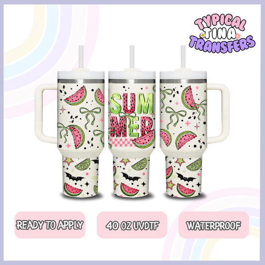 Summer watermelon | 40oz UVDTF Wrap | POD