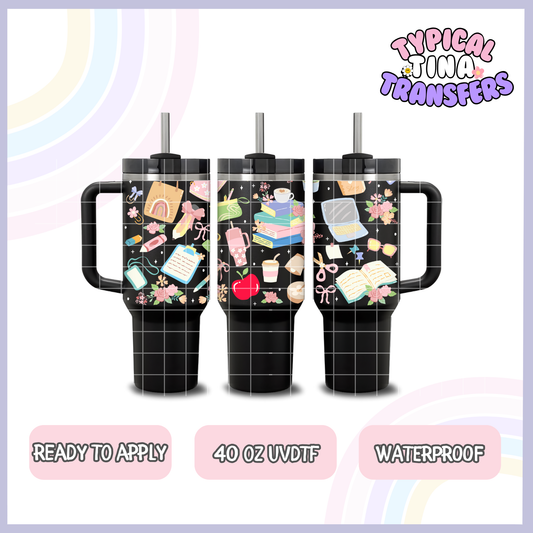 Teacher essentials | 40oz UVDTF Wrap | POD