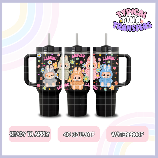 Lafufu sitting with names | 40oz UVDTF Wrap | POD