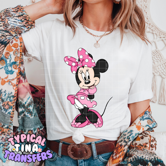 Min Mouse pink dress | DTF Screen Print | POD