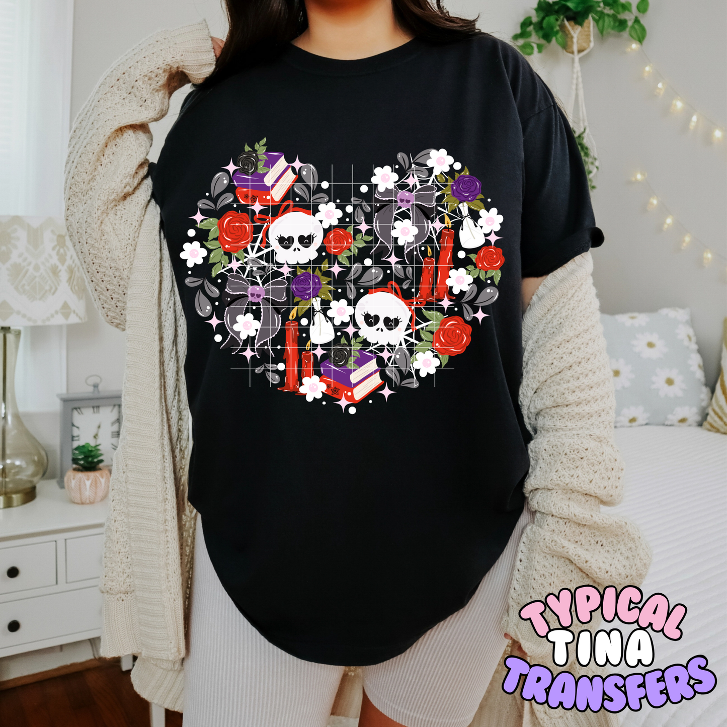 Gothic Floral heart | DTF Transfer | POD