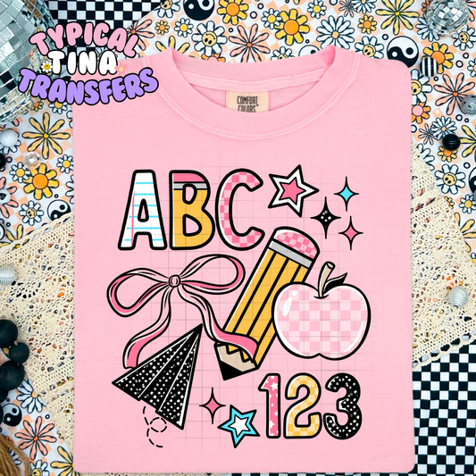 ABC, 123 checkered | DTF Transfer | POD