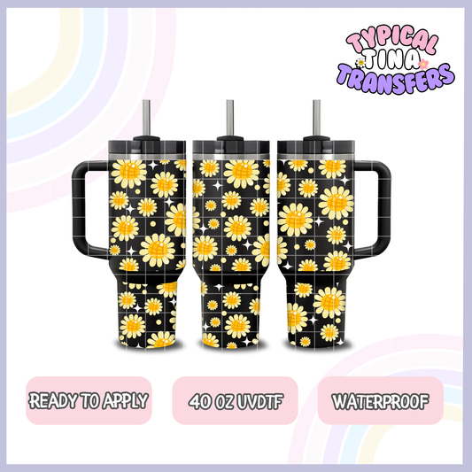 Yellow Florals | 40oz UVDTF Wrap | POD