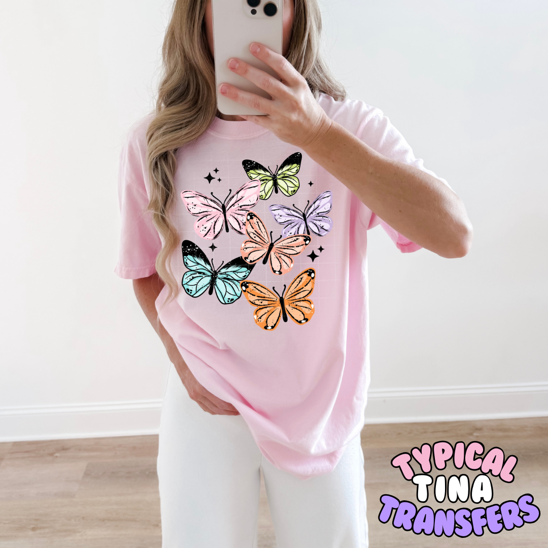 Multi spring colorful butterflies | DTF Transfers | POD
