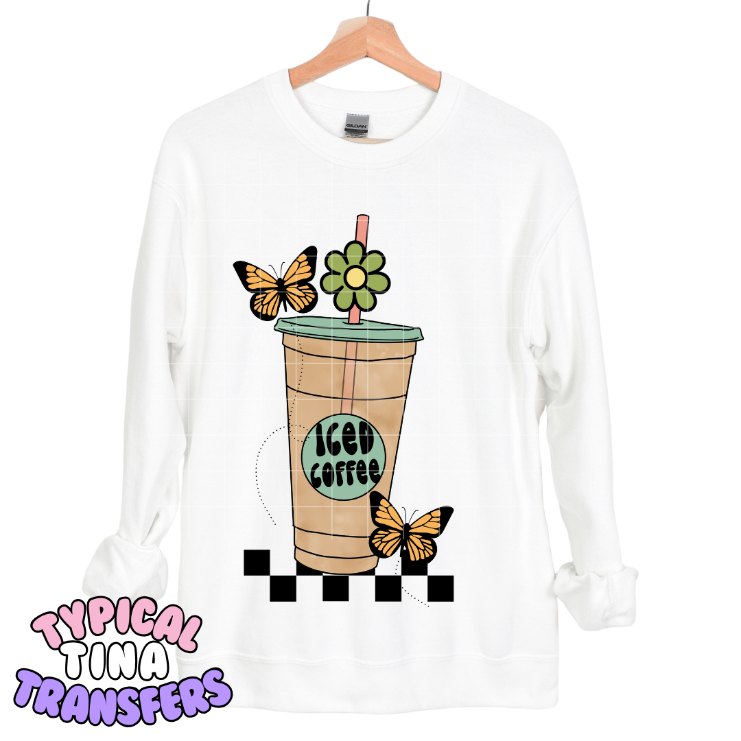 Iced coffee most important meal of the day | DTF Transfers | POD