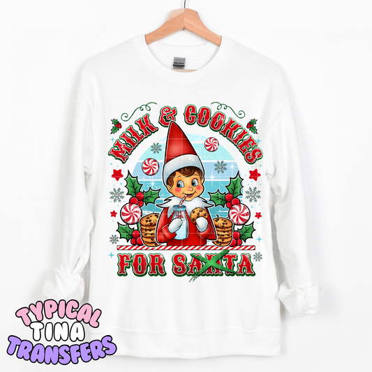 Milk and Cookies (elves) | DTF Transfer | POD