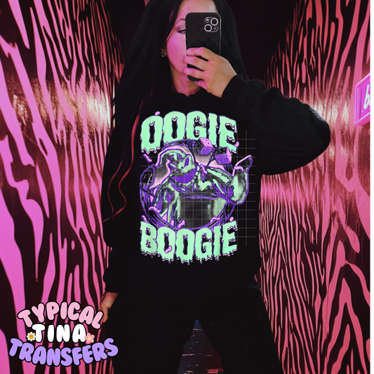 Oogie (bright teal) | DTF Transfer | 15" Adult