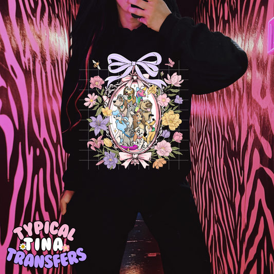 Diz Pups Floral Frame | DTF Transfer | POD