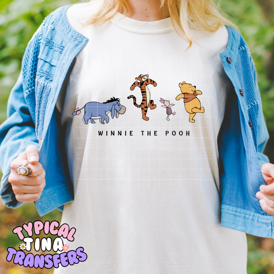 Pooh and Friends Stroll | DTF Screen Print | POD