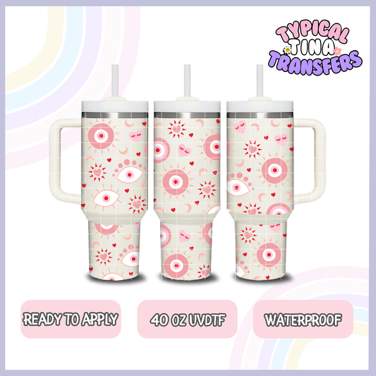 Pink Evil Eye | 40oz UVDTF Wrap | POD