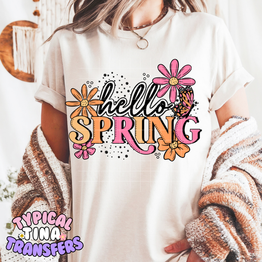 Hello Spring | DTF Screen Print | POD