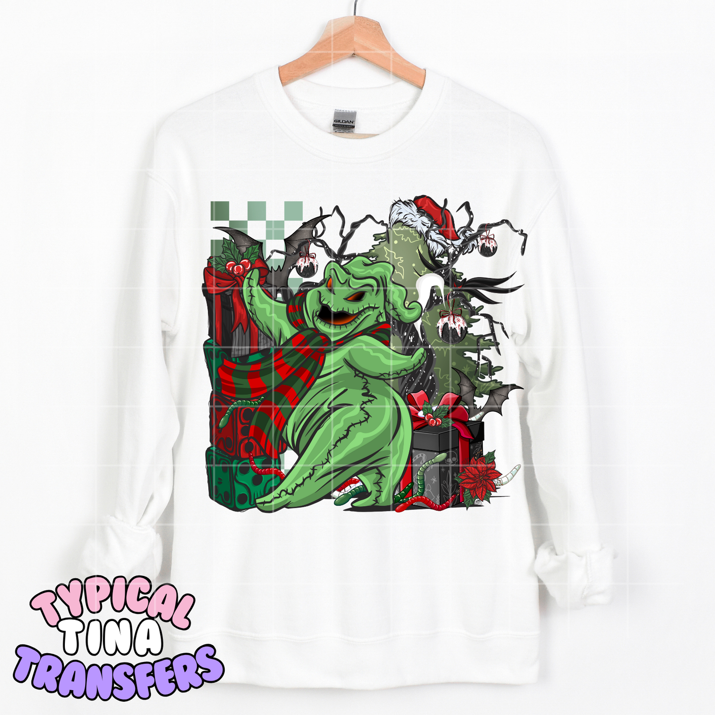 Oogie Holiday theme (checkered background)  | DTF Transfer | POD