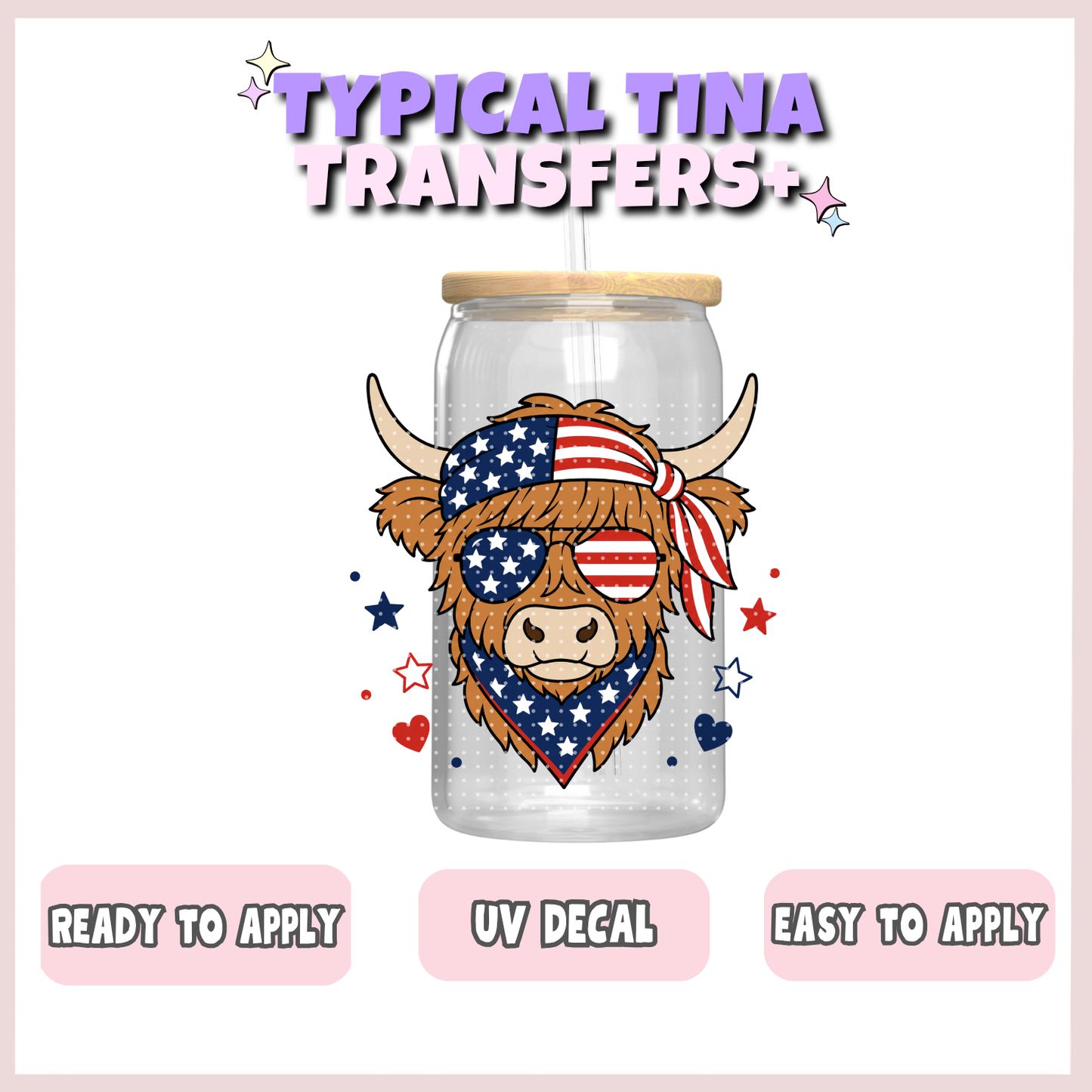 American Biker Cow | UV decals | POD