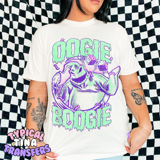 Oogie (bright teal) | DTF Transfer | 15" Adult