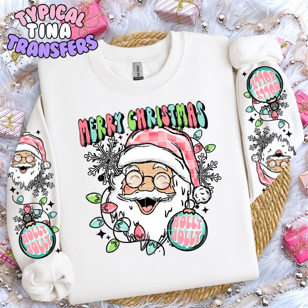 Merry Chirstmas Happy Santa | DTF Transfer | POD