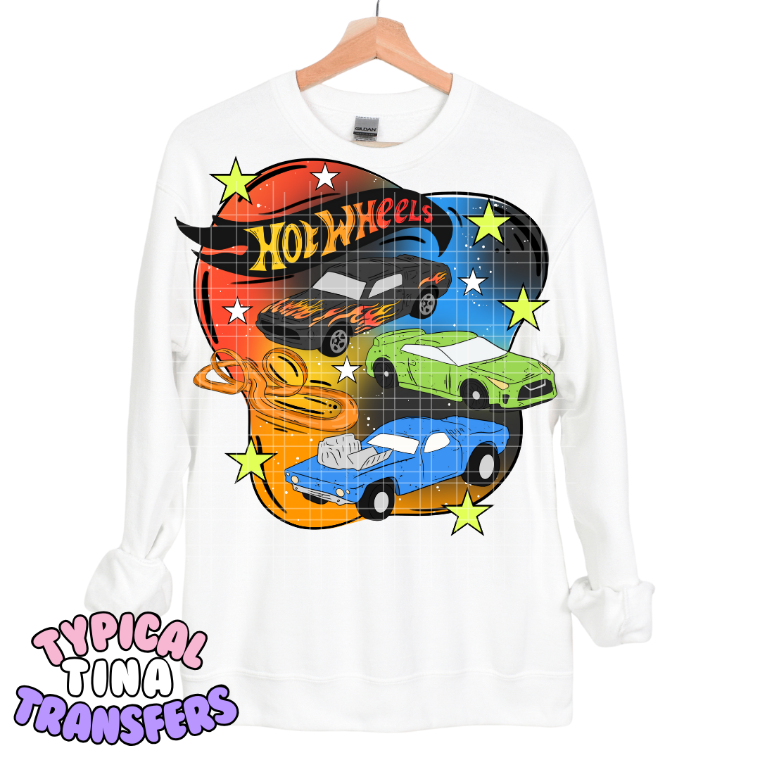 Hot Tires colorful background | DTF Transfers | POD