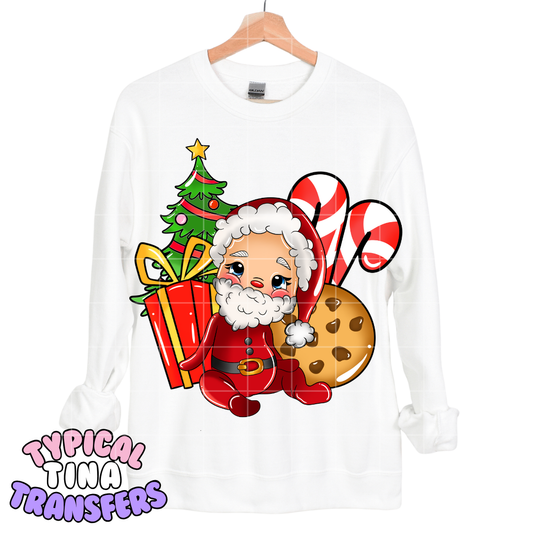 Cute Santa with Christmas accents | DTF Transfers | POD