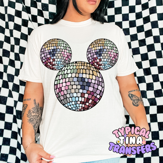 Disco Mouse Ears | DTF Screen Print | POD