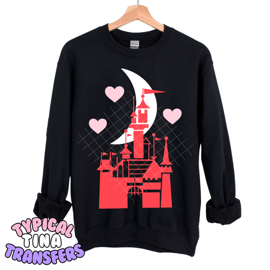 Castle Moon and Hearts | DTF Transfers | POD