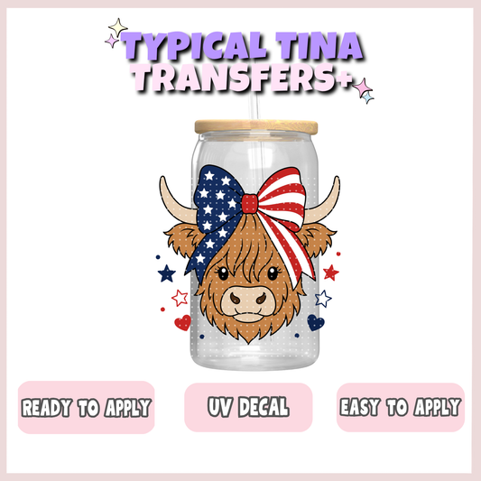 Cute American Cow  | UV decals | POD