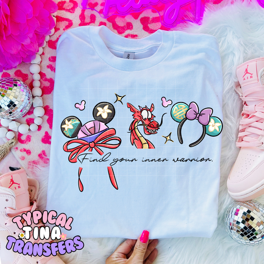 Find your inner warrior mouse ears and hat | DTF Transfer | POD