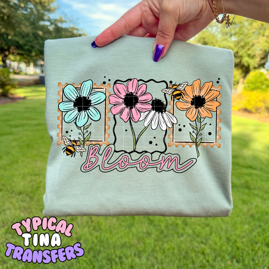 colorful daises in bloom | DTF Transfers | POD