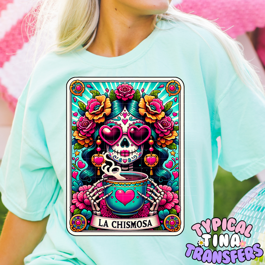 La Chismosa Coffee Tarot Card | DTF Screen Print | POD