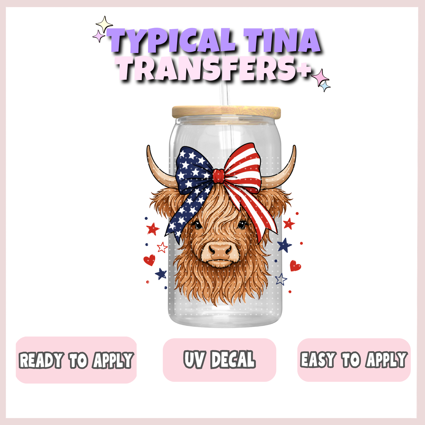 American Highland Cow  | UV decals | POD