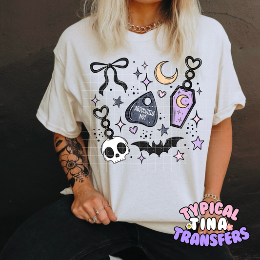 Absolutely not skull, bat | DTF Screen Print | POD