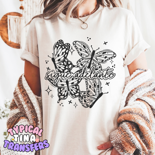 Sigue Adelante (black) | DTF Screen Print | POD