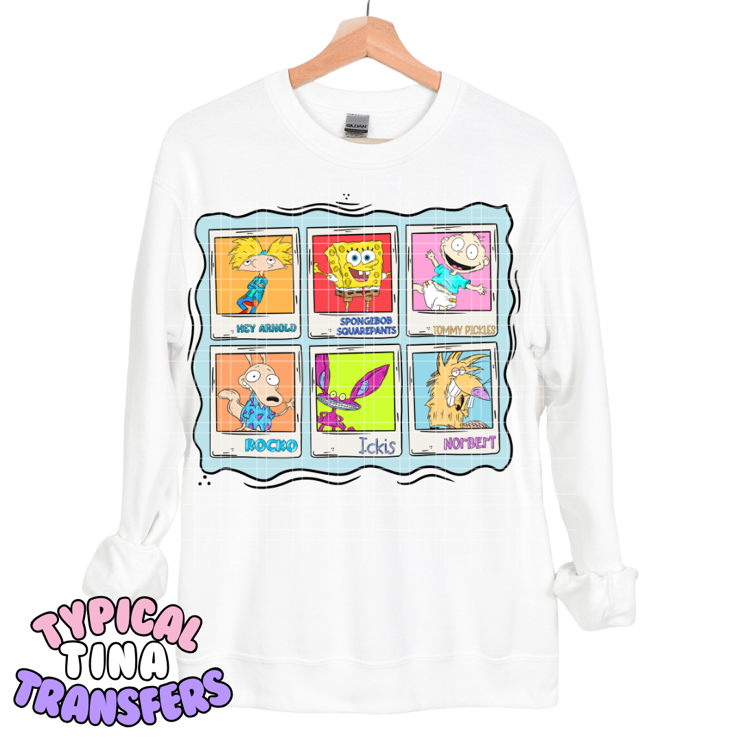 Cartoon Shows polaroids | DTF Transfers | POD