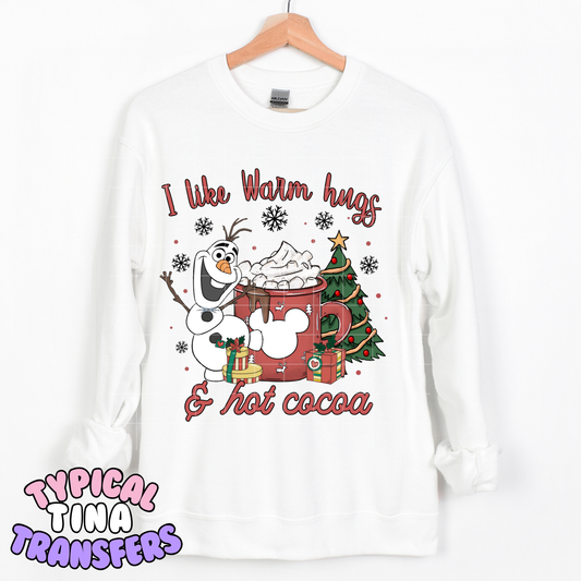 I like warm hugs and hot cocoa | DTF Transfer | POD