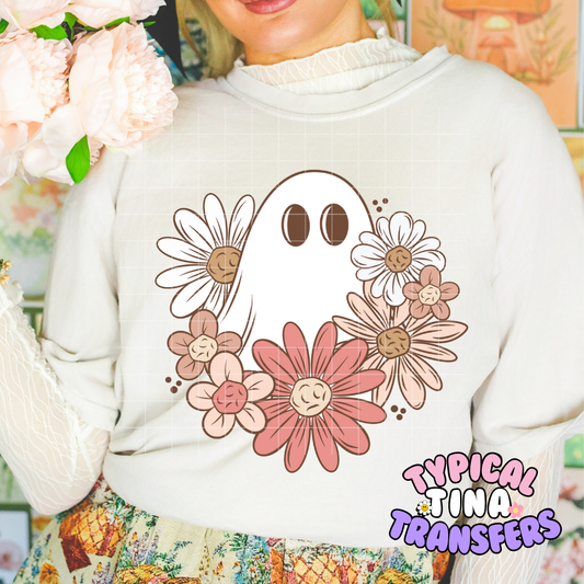 Ghost and Daises | DTF Screen Print | POD