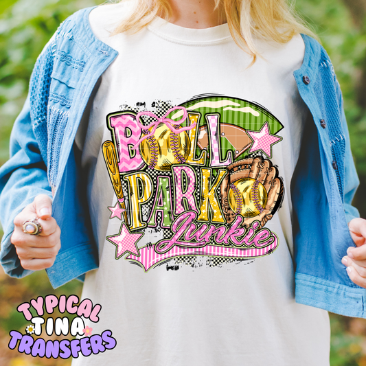 ball Park Junkie Softball | DTF Screen Print | POD